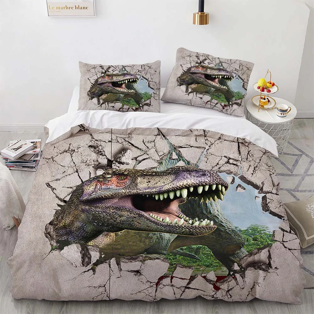 Dinossauro crianças jogo de cama cenário animal moda 3d duvet cover  conjunto consolador roupa gêmeo rainha rei único tamanho dropshipping -  AliExpress