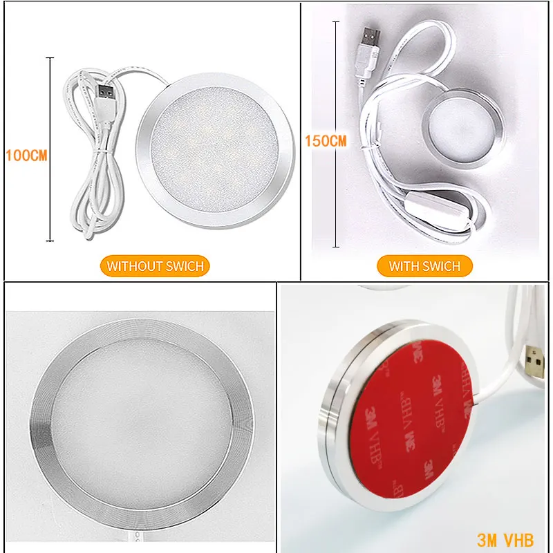 USB 5V RGB Spotlight 3W 5W Surface Installation Remote Controller LED Simple Ceiling Light Wine Cabinet Light Ultra Thin 8mm led cabinet light cabinet lights led cabinet lights under cabinet light
