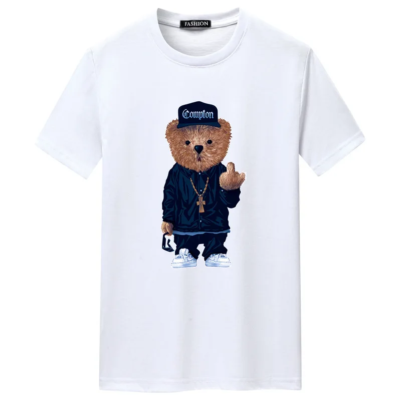 

Kawaii Bear Men's T-shirt Oversized Top Harajuku Short Sleeves Fashion Streetwears Tee Summer Comfortable Daily Male Vest