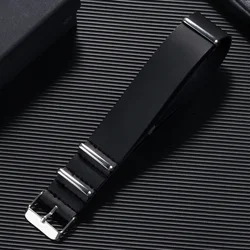 Vintage - Style High Quality PU Leather Watch Strap - Universal Wrist Band - 22mm (Black)