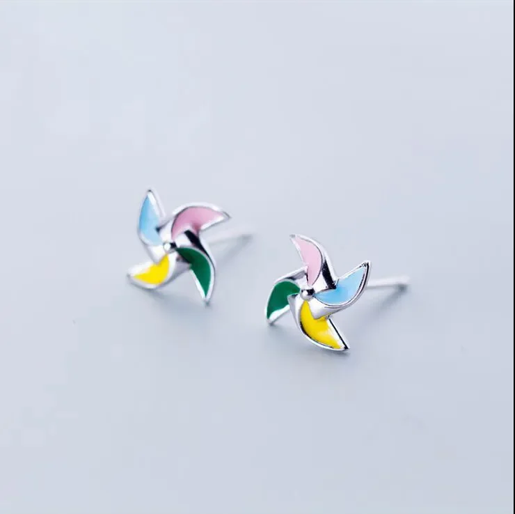 

Vintage Exquisite Fashion Color Windmill Earrings Short Personalized Simple Earrings Earrings Banquet Jewelry Accessories Gift