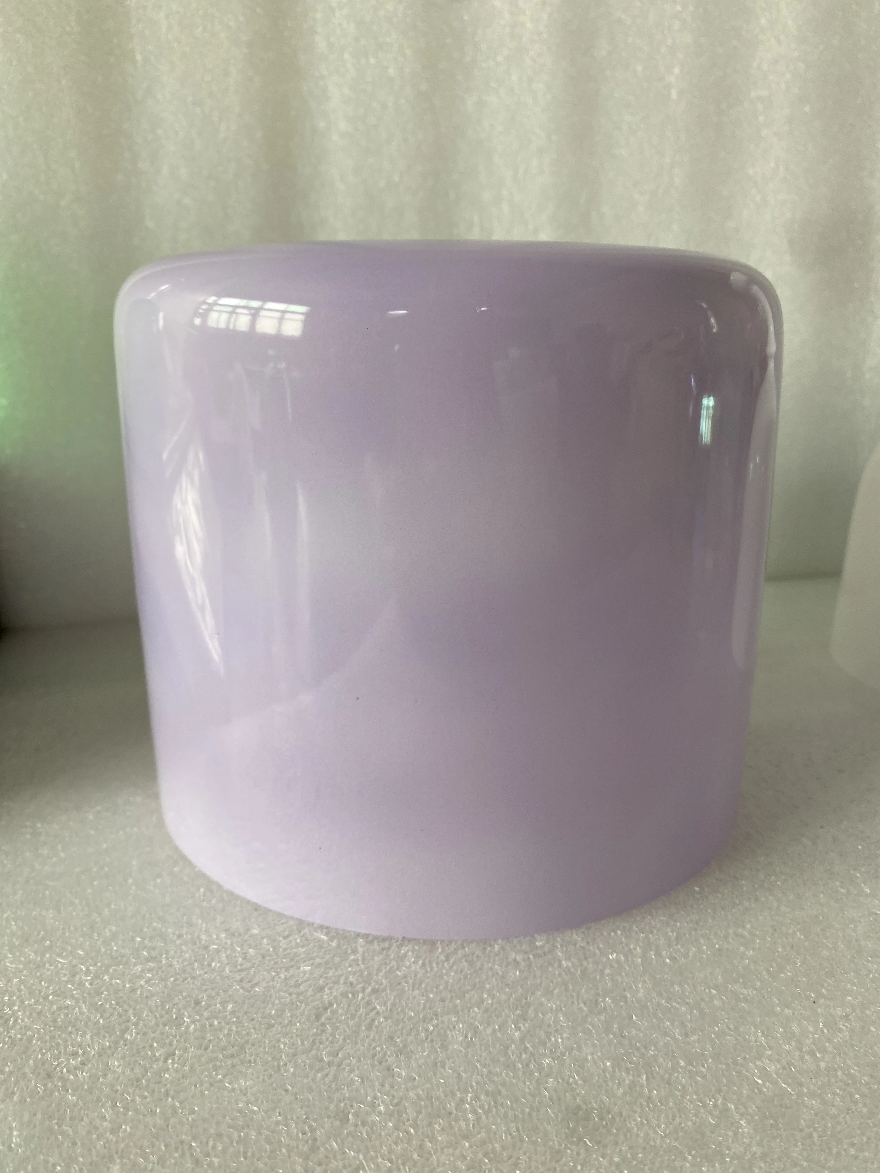 Crown chakra 3rd octave B straight thick wall crystal singing bowl lighjt purple for sound healing 432Hz