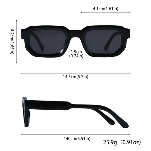 6PCS/Set Women Vintage Rectangle Frame Sunglasses Fashion Retro Sun Glasses Luxury Brand Design Glasses Eyewear Men Goggle - Image 6