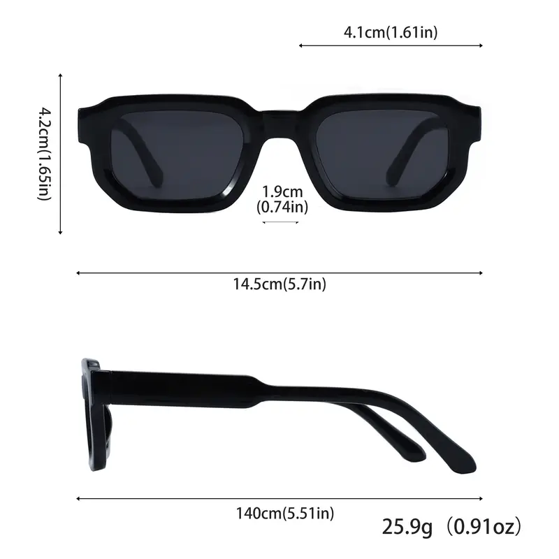 6PCS/Set Women Vintage Rectangle Frame Sunglasses Fashion Retro Sun Glasses Luxury Brand Design Glasses Eyewear Men Goggle - Image 6