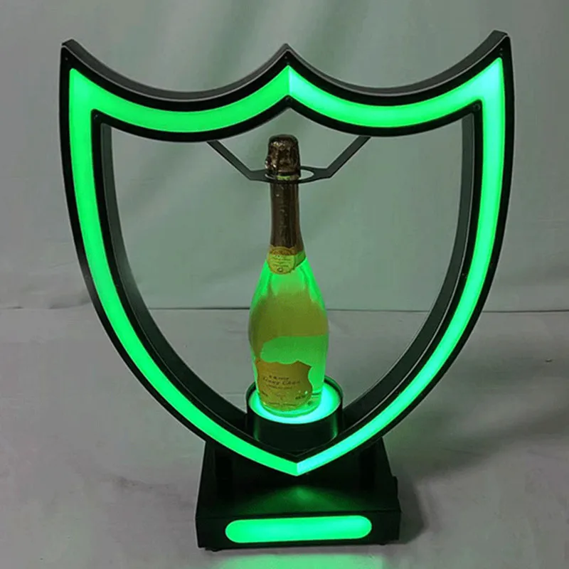 Rechargeable Champagne Bottle Presenter LED Wine Rack Holder Cocktail Whisky Tray Base Display For NightClub KTV Bar Party