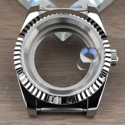 Premium Fluted Bezel Watch Case with Sapphire Glass - Stainless Steel (39mm F Case WMT)