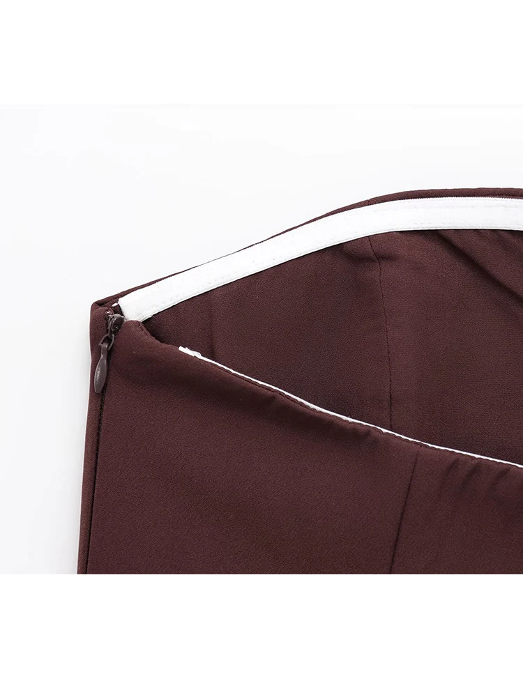 TFMLN New Spring Summer Women Strapless Crop Tops Basic Office Lady SleevelessTops Trend Street Classic Solid Tube Tops