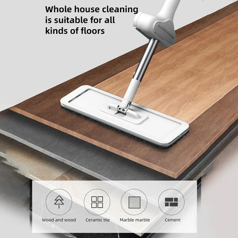 

Lazy Person's Self-Washing Flat Mop 360°Rotating Self-contained Dewatering Scraper mop For Home Hardwood Floor Deep Cleanin H0O4