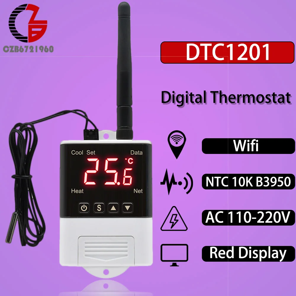 Smart WiFi Digital Climate Control Thermostat with Humidity Regulation