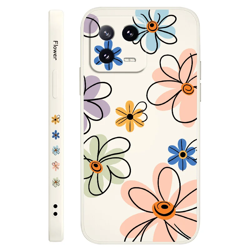 Enhanced Hoop Flower Liquid Silicone Phone Case Cover