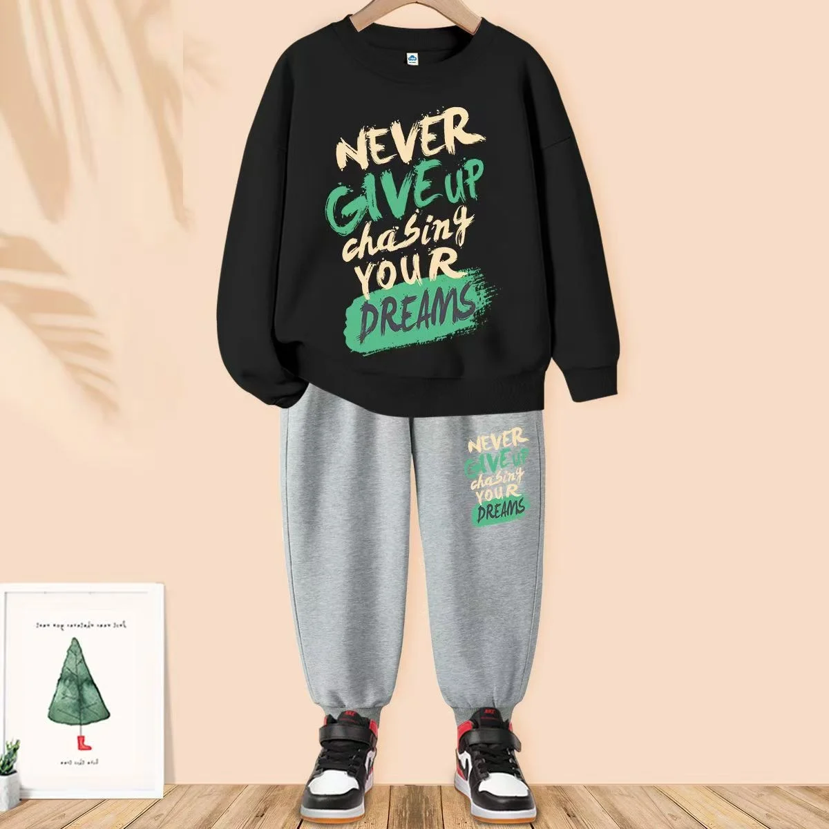 طقم ملابس بطبعة حروف من قطعتين للرضع والفتيات ، كنزة صوفية وبلوفر ، توب وسروال ، بدلات رياضية للأطفال ، بدلة أطفال ، خريف