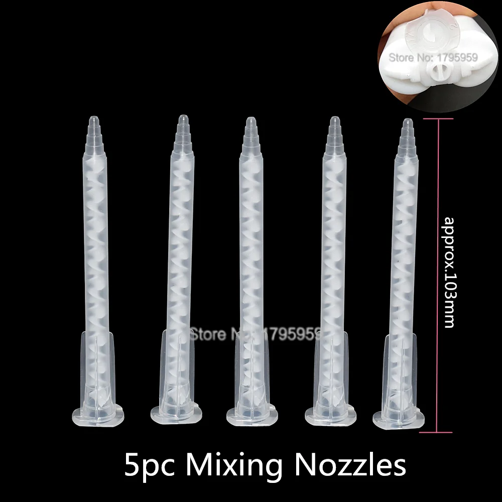 Static Mixing Nozzle AB Glues Mixer Tube Epoxy Resin Adhesives Syringe Mixing Nozzles for 50ml 1:1 Two Component Glue Cartridges