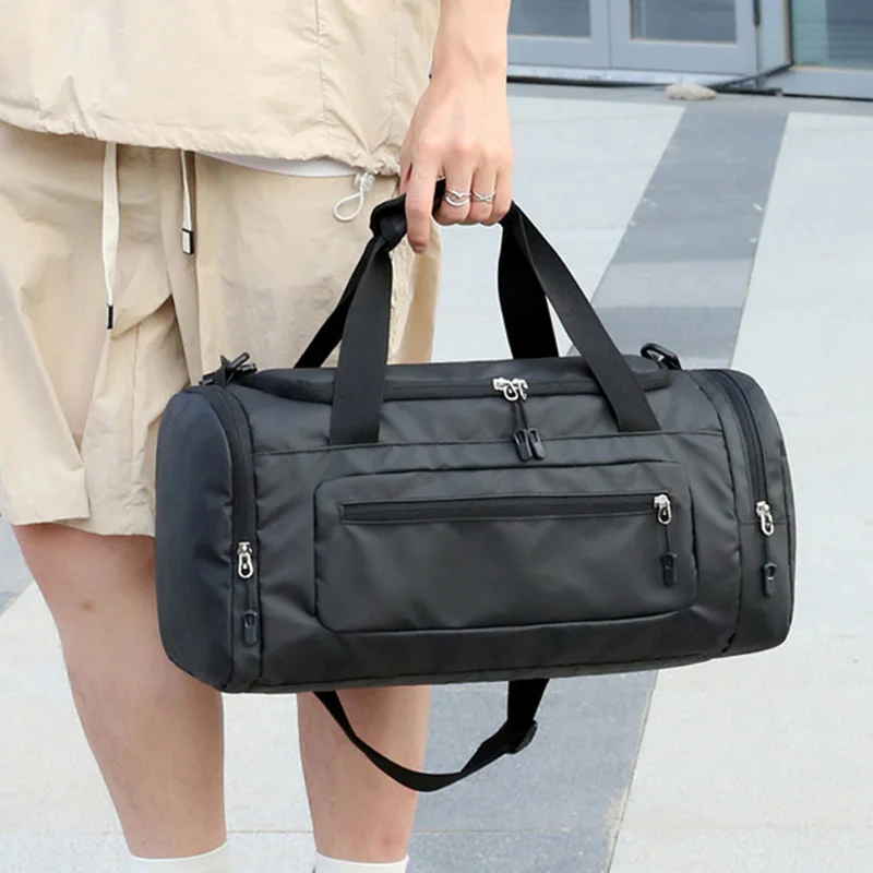 Men's Travel Bag Outdoor Fitness HandBags Business Large Capacity Oxford Sports Luggage Shoe Storage Dry Wet Separation Bags Y9A