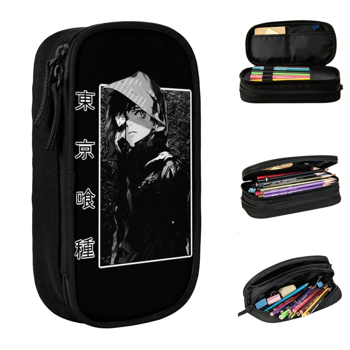 

Cool Boy Ken Kaneki Accessories Pen Box Large Capacity For School Tokyo Ghoul Anime Pencil Case Stationery Suprise Gift