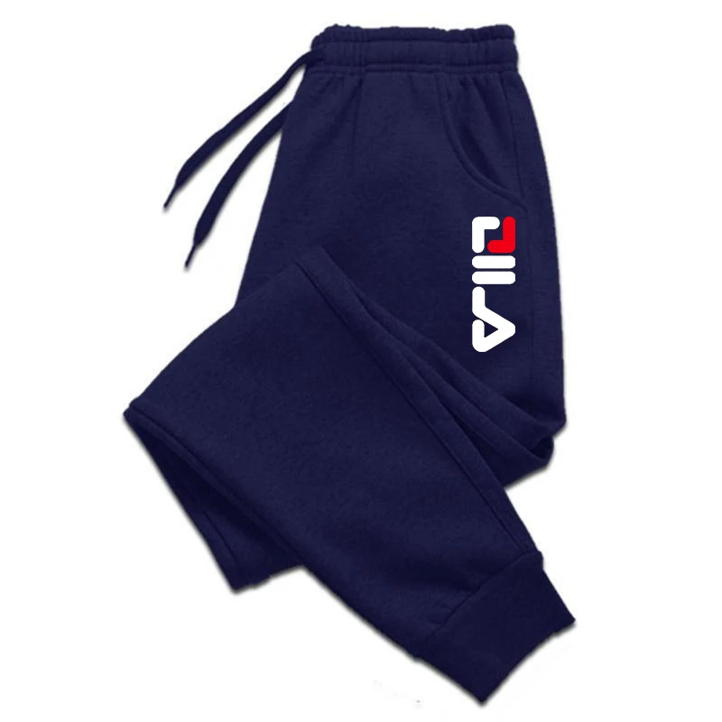 FILA Logo Knit Sports Pants/Trousers/Joggers Navy Blue