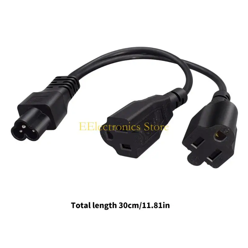 B03C Y형 전원 분배기 커넥터 코드 IEC320 남성 NEMA 2X 5-15R 여성 30Cm