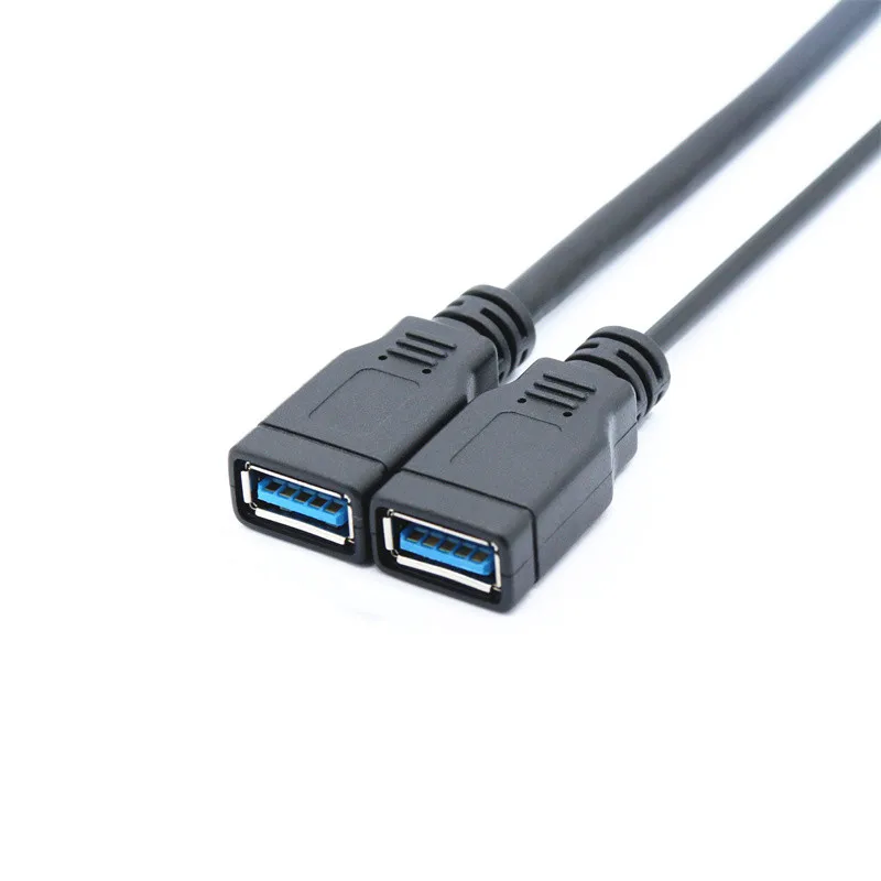Dual USB Feminino Data Hub, adaptador de