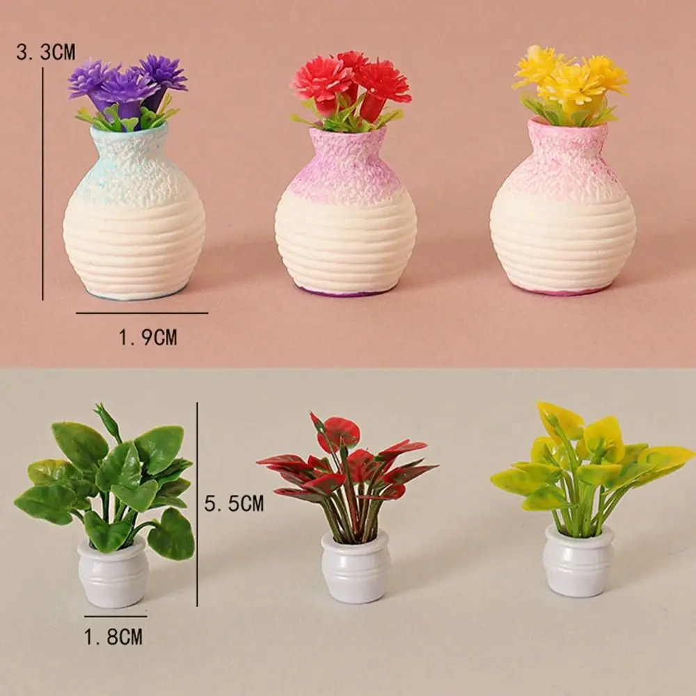 Plastic Miniature Vase Decorations for 1:12 Dollhouse