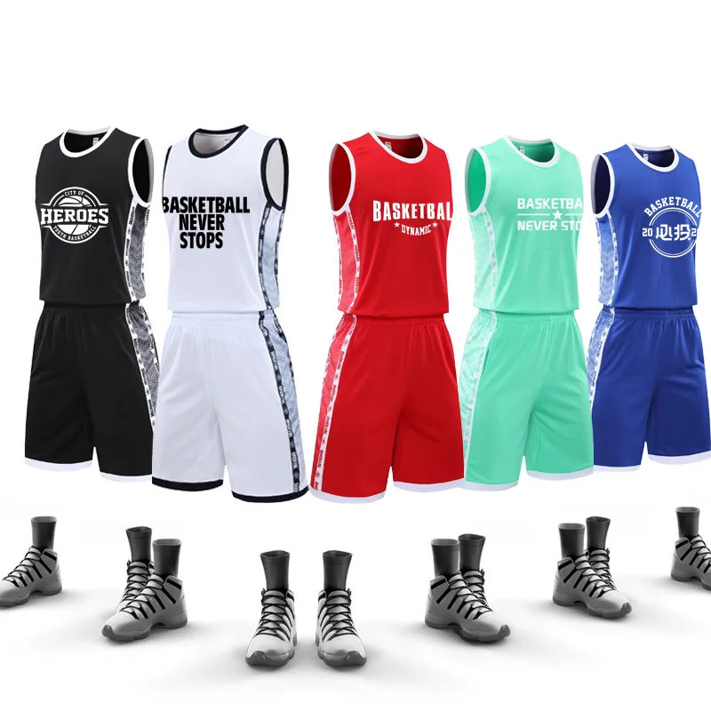 Retro Basketball Jerseys Mens 100% Polyester Basketball Uniform Sets College Team Summer Breathable Shirts basketball jerseys men sport tees