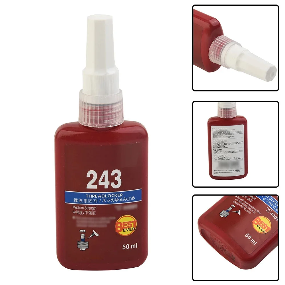 1pc 50ml Threadlocker 243 Anaerobic Adhesive Fit Screw Rust Screw Not Tight For Pipe Thread Anti-slip Sealing Caulk Sealers