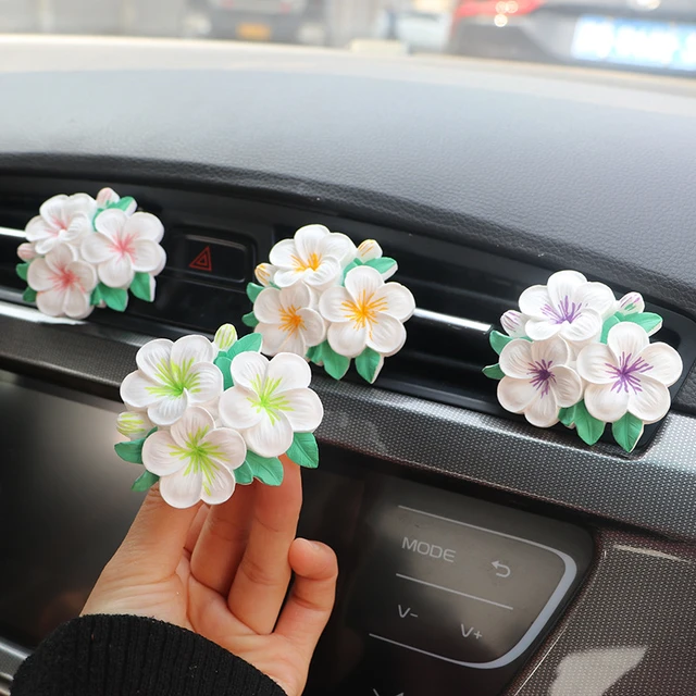 6pcs Cute Flower Car Air Freshener Vent Clips, Kawaii Flower Car