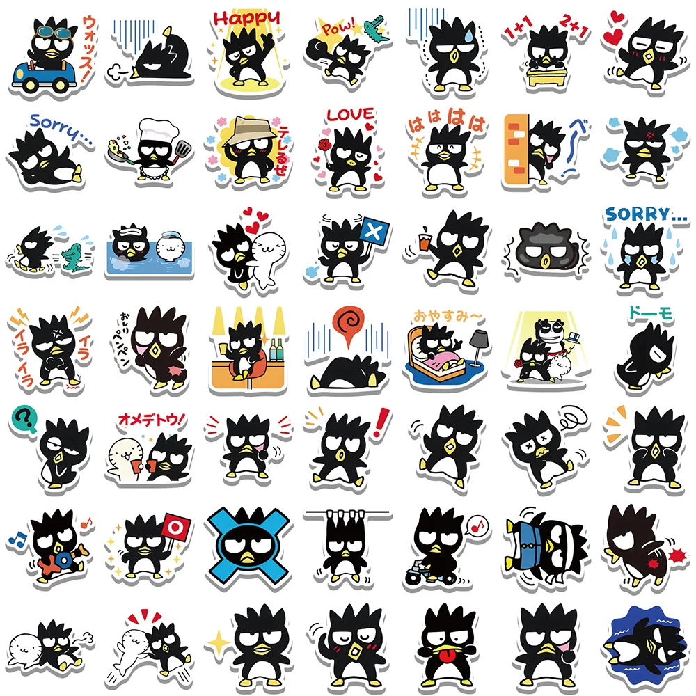 10/30/50/100pcs Kawaii Sanrio Cartoon Stickers BADTZ-MARU Anime