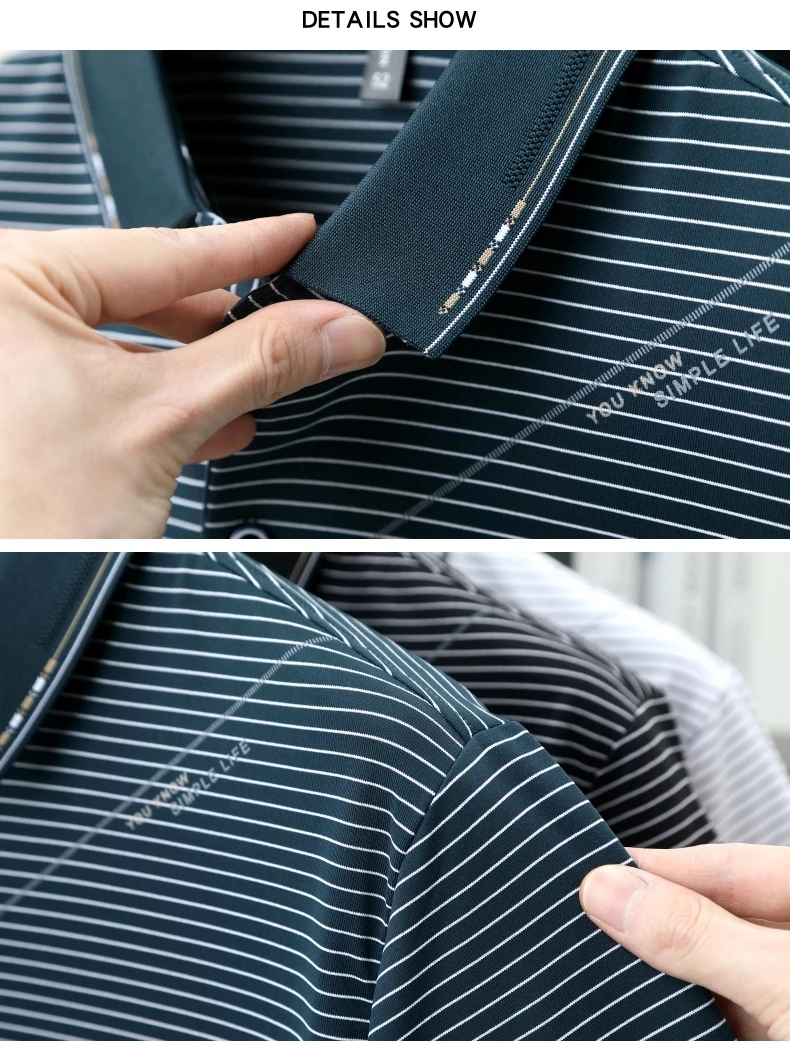 Fashion letter jacquard striped short sleeve polo shirt men's luxury trend brand summer silky breathable new item lapel T-shirt 22 Sb738cde506064d42b4e5c239be572d66s