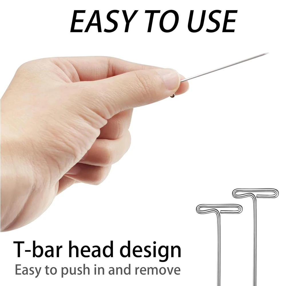 100pcs T Pins Needle for Wigs Sewing Pins Quilting Blocking Knitting for Knitting Crocheting Needlework wig making t pins