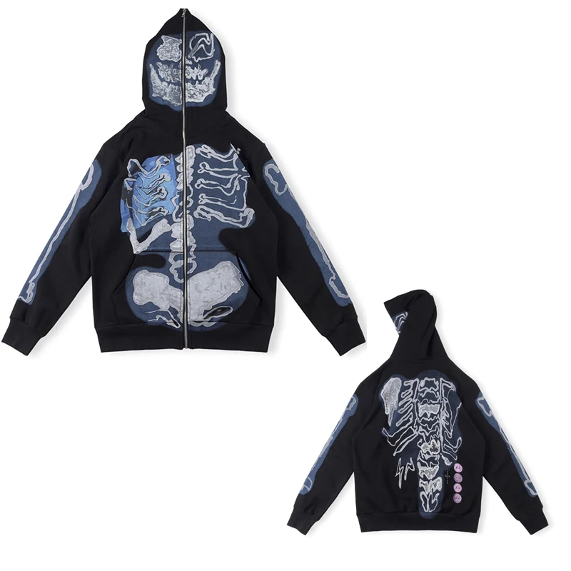 

High Quality Cactus Jack GRAFFITI FULL ZIP Skeleton Cactus Jack Hoodies Men Women Autumn Winterhoodiehoodie