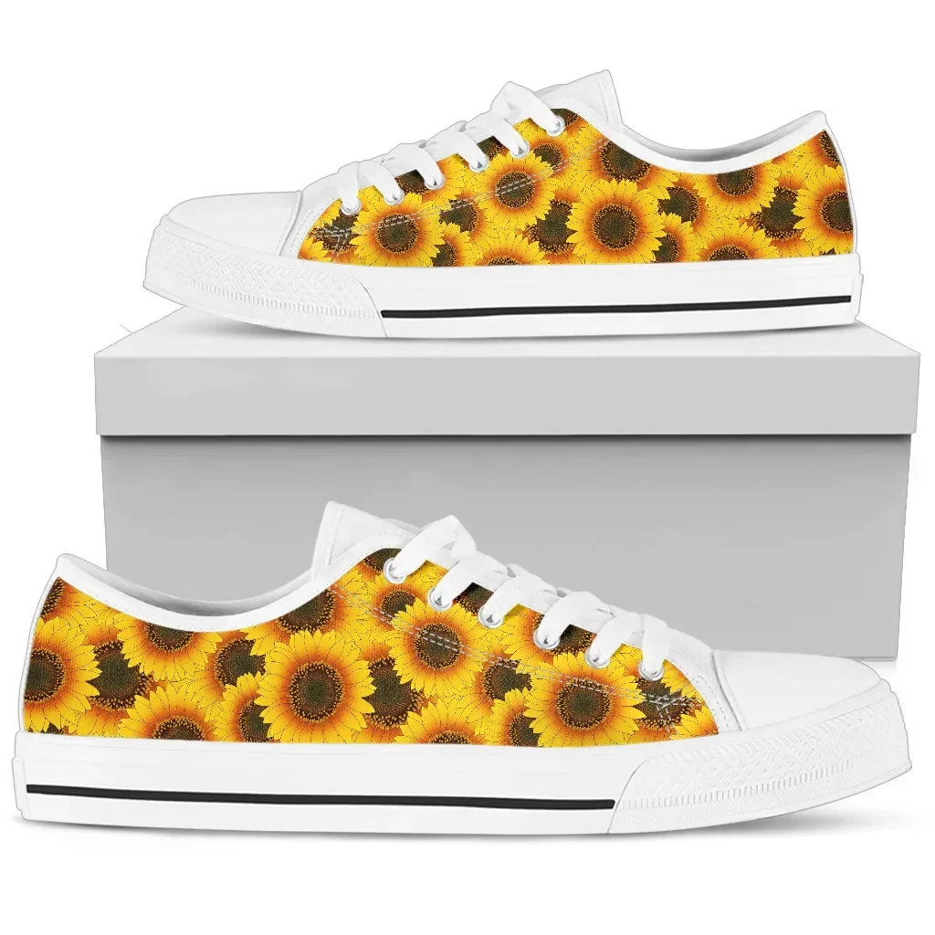 Yellow Sunflowers Pattern Wome Classic Canvas Shoes Lightweigt Comfortable Sneakers For Outdoor Buty Sportowe Damskie