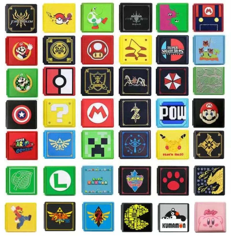 Pokemon Anime Periferiche Pikachu Super Mario Switch Card Box 12 Card Ns Game Card Con Accessori Scatola Di Immagazzinaggio Regalo Di Compleanno