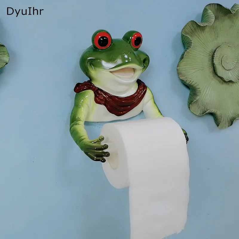 Wandhalter Für Toilettenpapier – Lustiger Frosch Auf Fahrrad, Aus Eisenlegierung, Ca. 22x11x9 Cm
