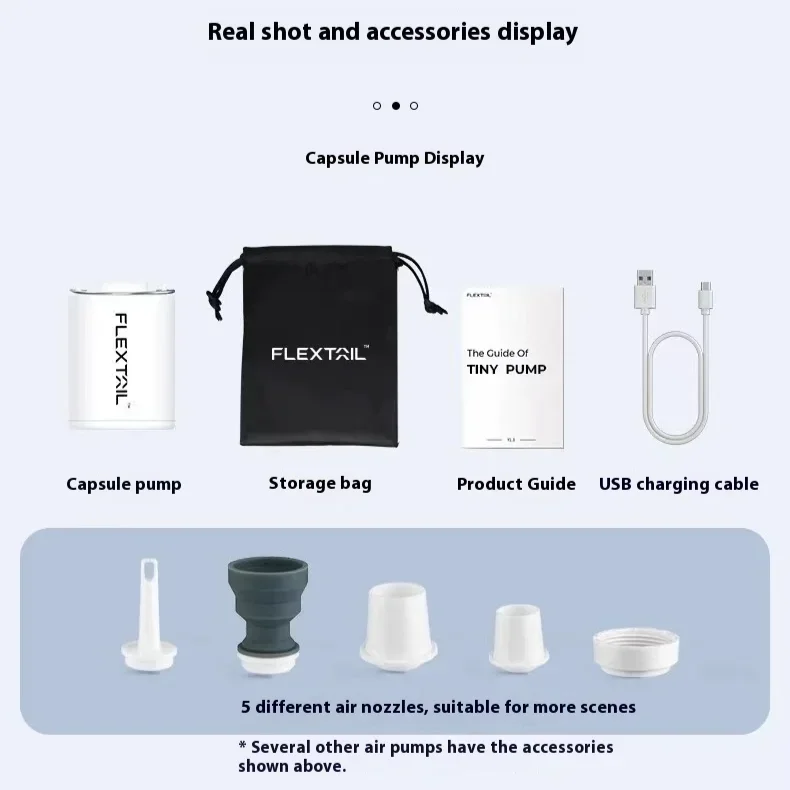 Portable Air Pump FLEXTAIL TINY PUMP X 3-in-1 Rechargeable Mini Outdoor Wireless Air Cushion