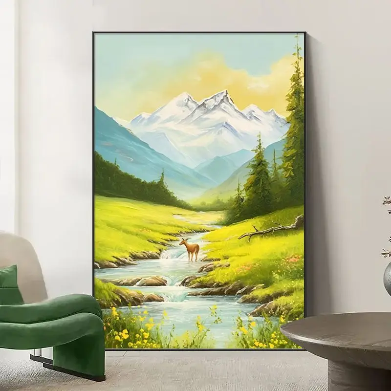 

Background Wall Advanced Acting Living Room Flooring Painting Sofa Entrance Macration Decoration Painting