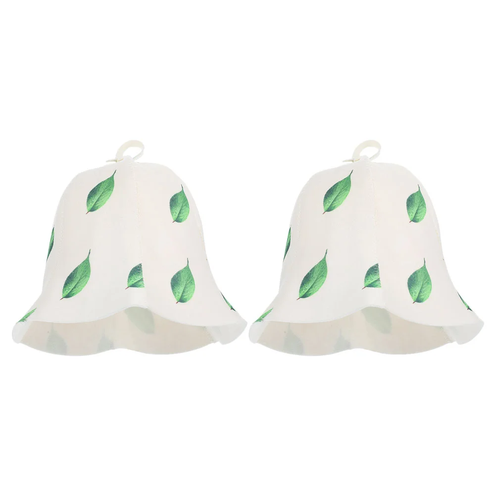 

2 Pcs Felt Sauna Hat Women's Hats & Caps Reusable Water Absorbing Take Bath Thicken Bathing Shower for Breathable Home Miss