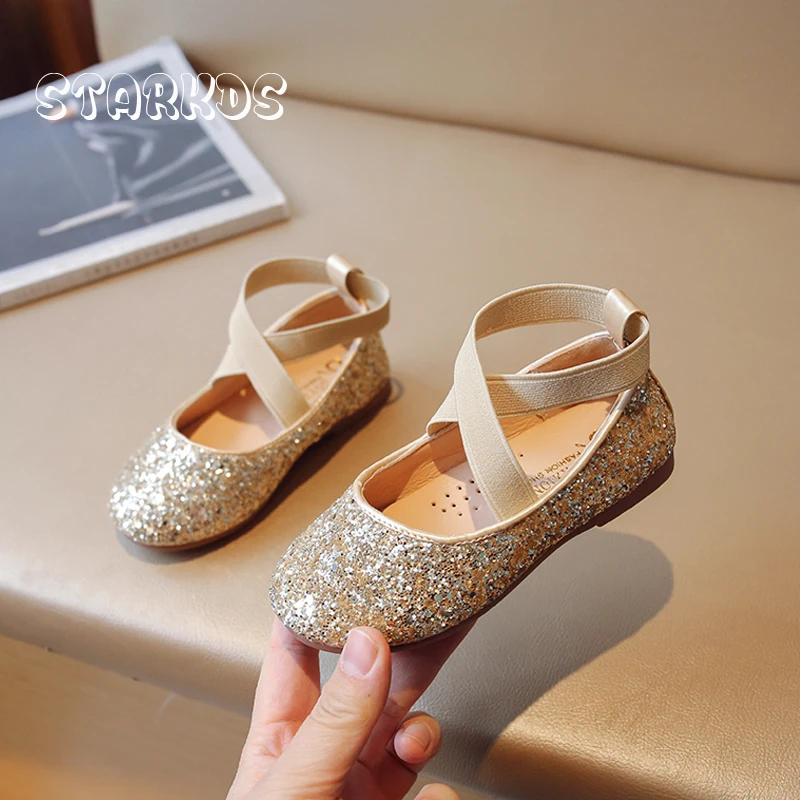 Glitter Ballerina Shoes Girls Luxury Bling Bling Party Dress