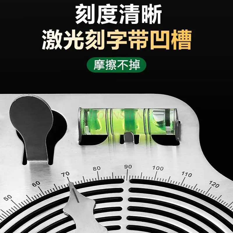 1pcs 각도자, 고정밀 각도기, 다기능 두꺼운 스테인레스 스틸 각도 게이지, 목공 각도자