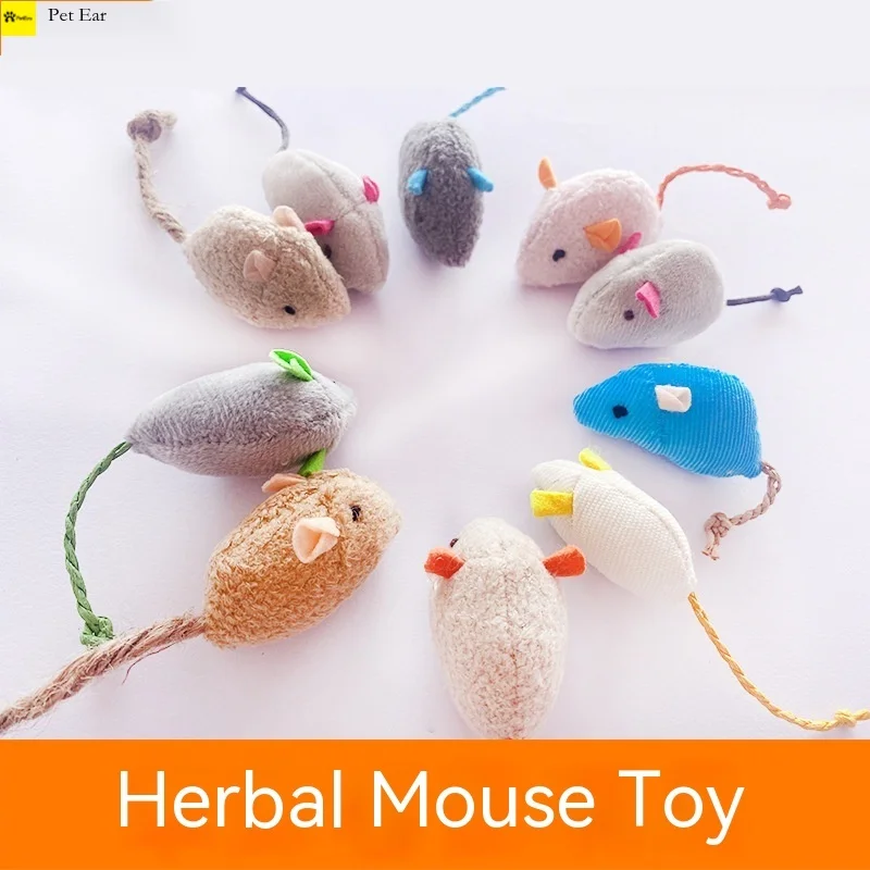 

Herbal Simulated Toy Helps Soothing Fun Plush Mouse Contains Cat Mint