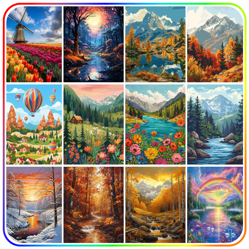 SDOYUNO-Diamond Painting Forest Scenery Rhinestones Arts Craft 5D Diamond Pictures Diy Kit Drill Stitch Tools Wall Decororation