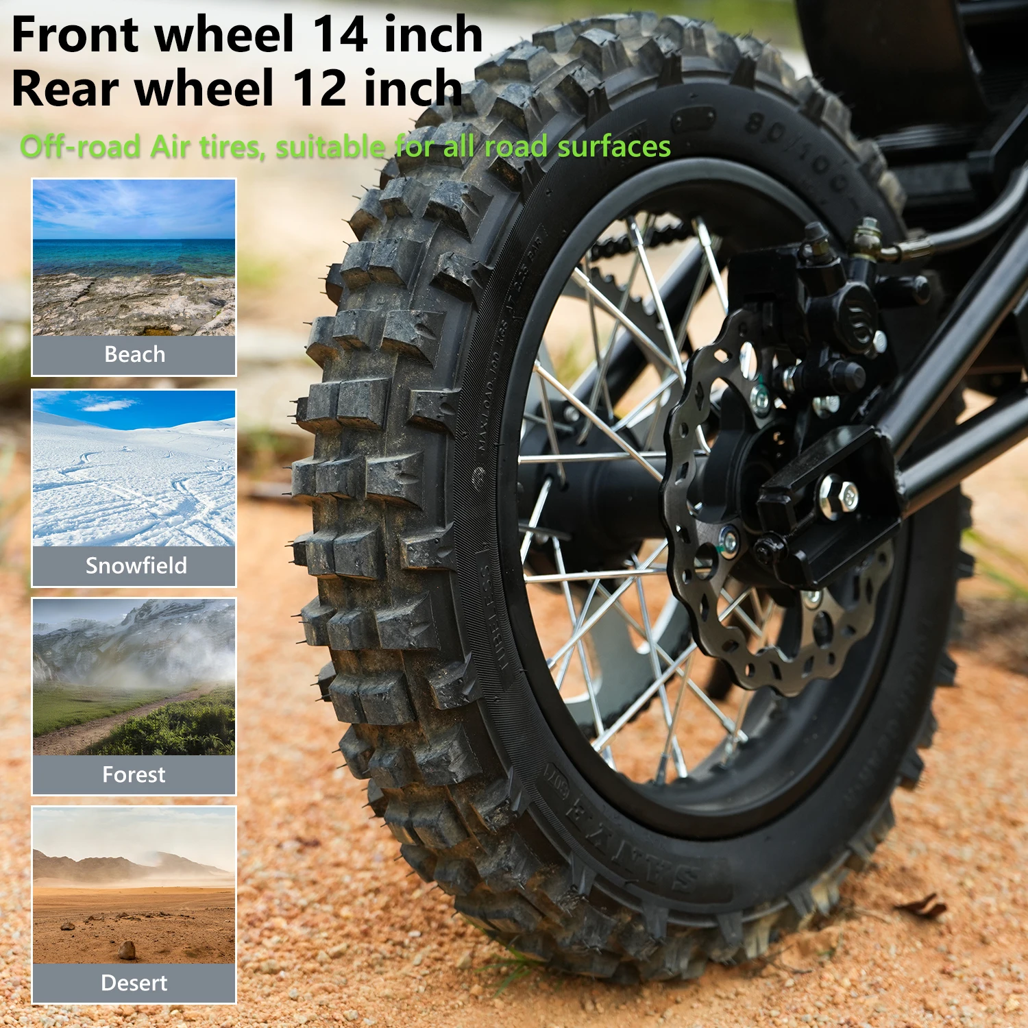 VIPCOO H3 Electric Dirt Bike 3500W 48V23AH Electric Motorcycle Fat Tire Nitrogen Suspension E Dirt Bike for Teens and Adult