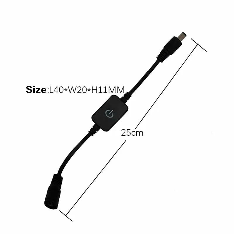 Smart light switch Led strip controller Led dimmer switch Led dimmer controller Smart dimmer switch Lamp dimmer Led strip switch Led string dimmer Power cords dimmer switch DC 12V 24V LED Strip Touch Brightness Control Simpl Dimmer Switch Accessories Controller for 5050 2835 Light Strip Single Color