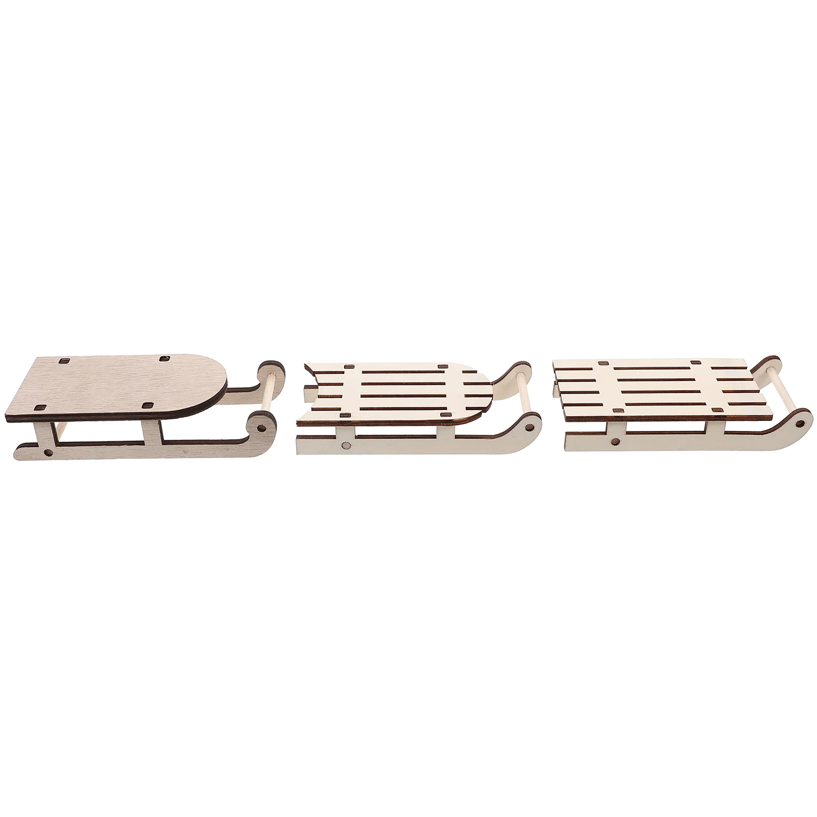

Miniature Wooden Sleigh Decoration Unfinished Wooden Sleigh Model Christmas Wooden Crafts