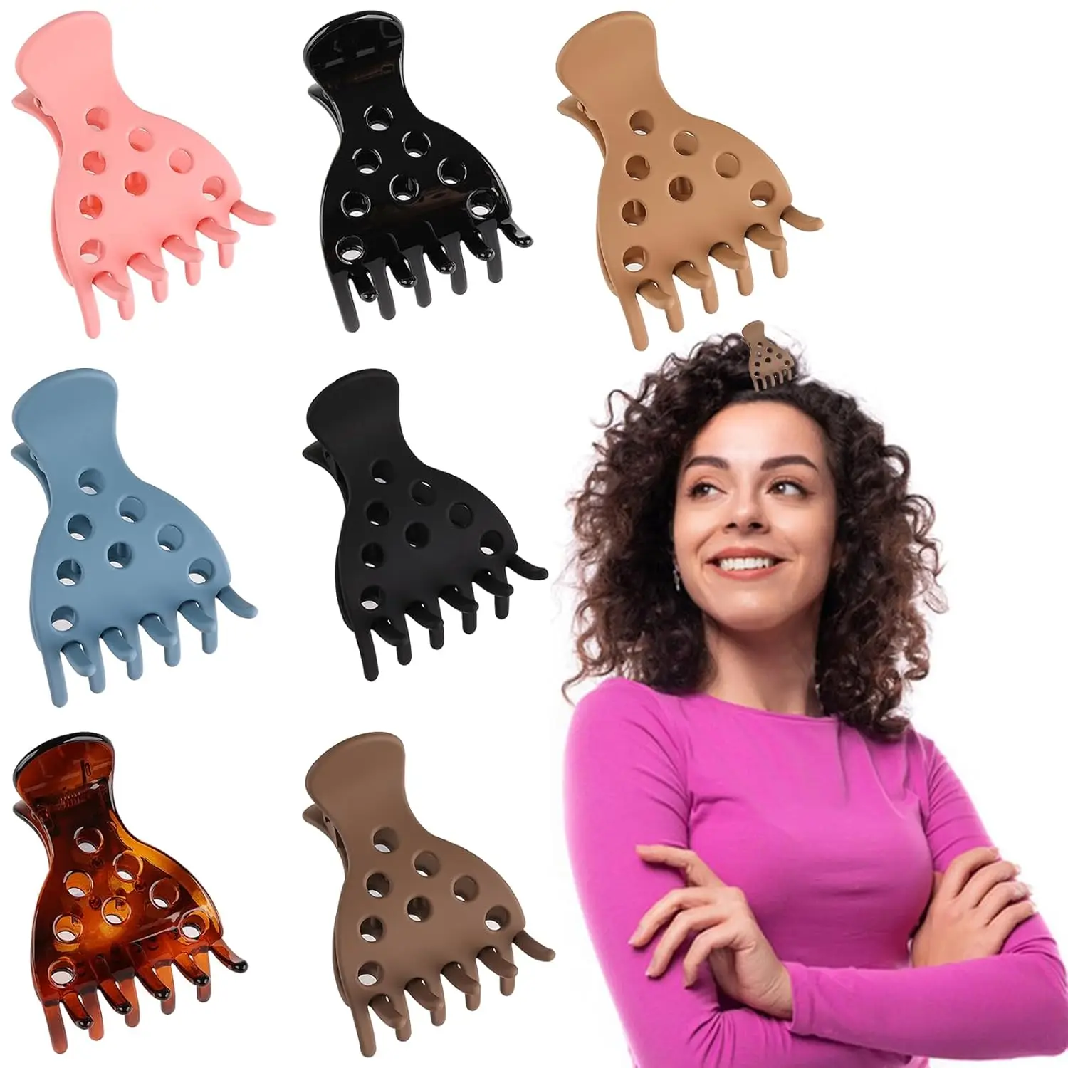 Curly hair special hair root fluffy clip without indentation natural fluffy non-slip claw clip styling accessories