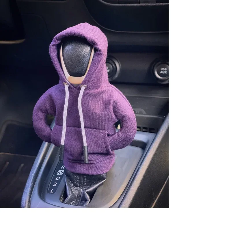 Fleece Car Shift Knob Cover Hoodie for Manual Automatic Vehicles