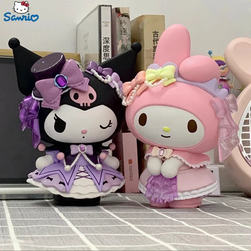 

Original New 15cm Anime Sanrio Rosebud Club Series Kuromi My Melody Figure Pvc Model Beauty Kawaii Cartoon Doll Decoration Gift