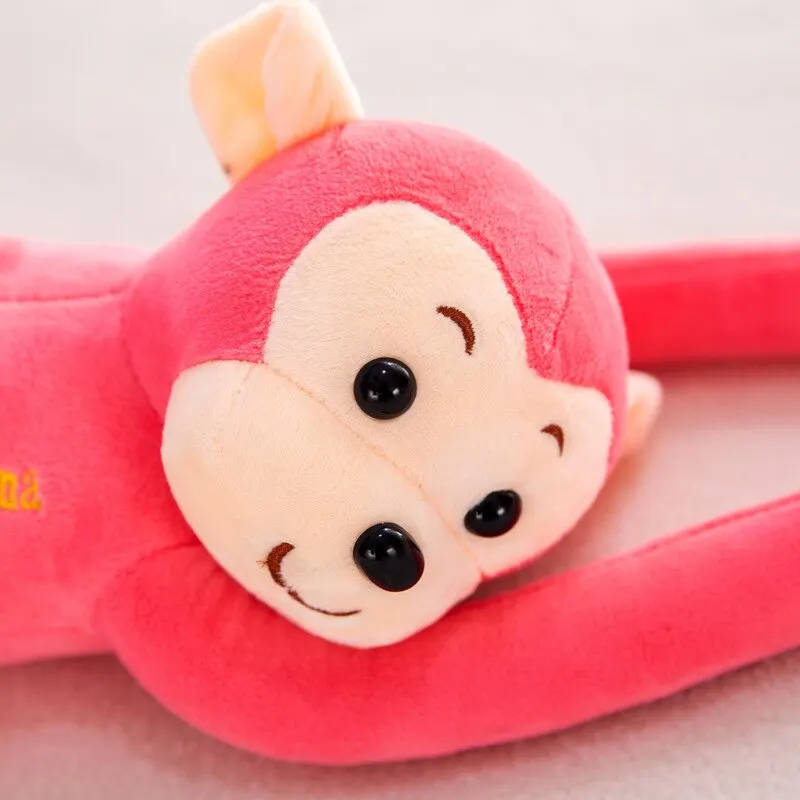 1 Pcs Long Arm Monkey Plush Toy Anti Collision Pink Banana Curtain Strap Monkey Doll