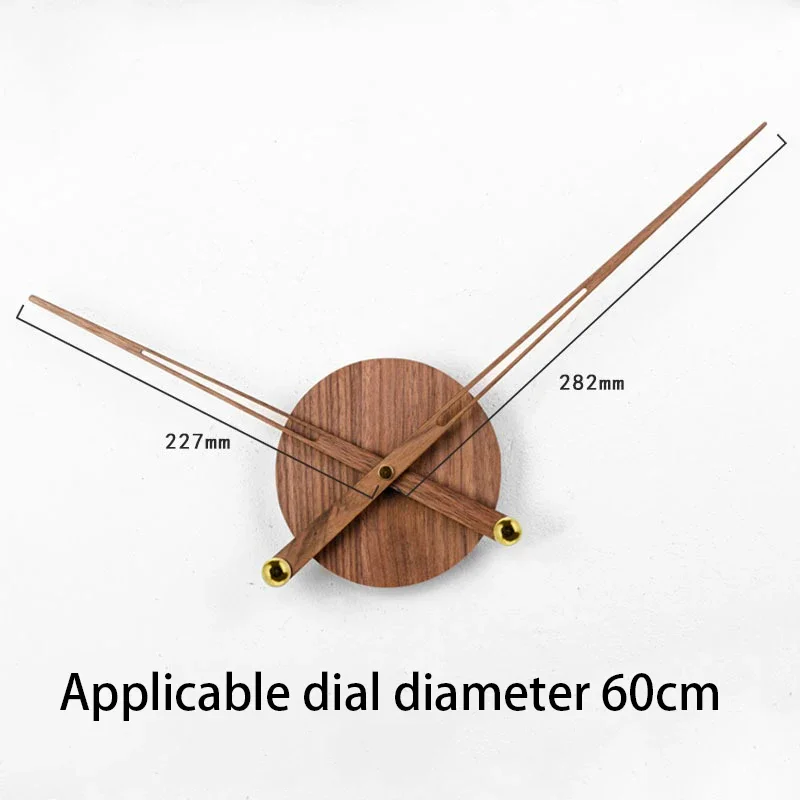 Solid Wood Wall Clock Hands Round DIY Walnut Wood Clocks Dial Modern Big Needles Spain Pointer Silent Watches Accessories wall clock