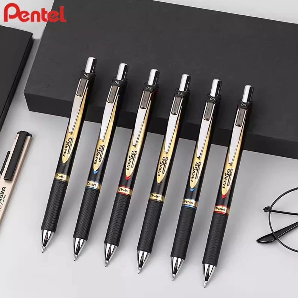 

Ручка гелевая Pentel BLP75 быстросохнущая, черная, золотая, водостойкая, 0,5 мм