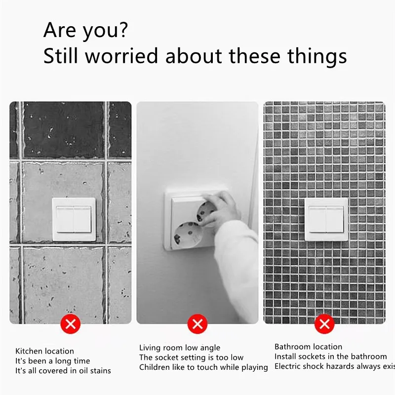 Model 86 receptacle waterproof cover Self-adhesive switch protective cover baby protective Bath receptacle splash box