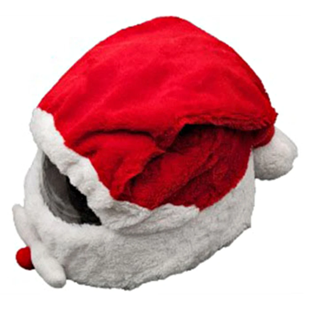 Elastic Christmas Santa Claus Plush Motorcycle Helmet Cover